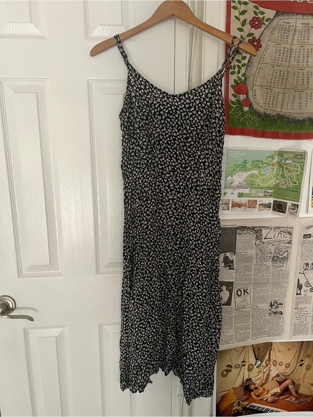 Black & White Floral Slip Dress